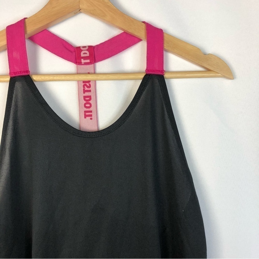 Nike Elastika Solid Black & Pink Racerback Athlet… - image 5